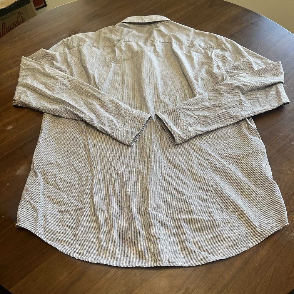Hugo Boss Shirt Men's 2XL White Black Long Sleeve Dress Shirt Cotton Regular Fit - Picture 3 of 12